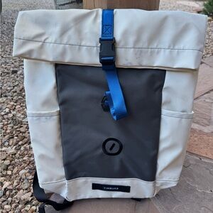 Timbuk2 Cream and Gray Backpack with Blue Accent